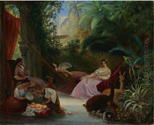 La Siesta Oil Painting by Johann Moritz Rugendas