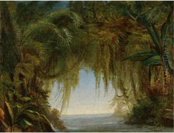 Tropical Landscape Oil Painting by Johann Moritz Rugendas