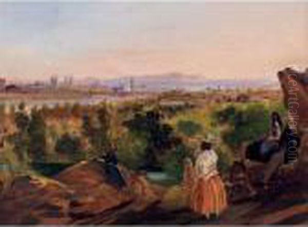 Vue De Lima Oil Painting by Johann Moritz Rugendas