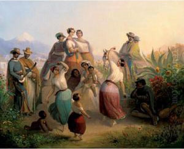 La Danse Oil Painting by Johann Moritz Rugendas