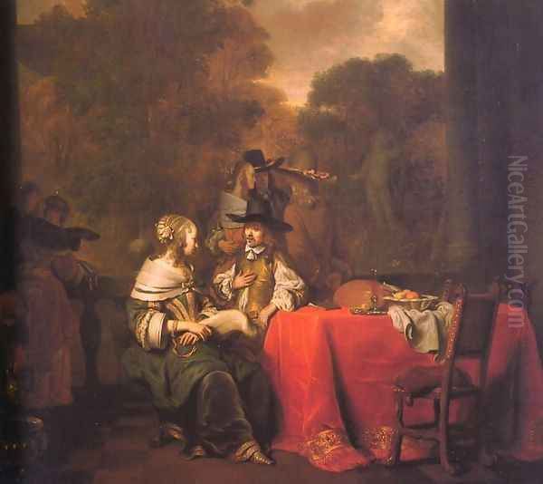 Party on a Terrace, 1652 Oil Painting by Gerbrand Van Den Eeckhout