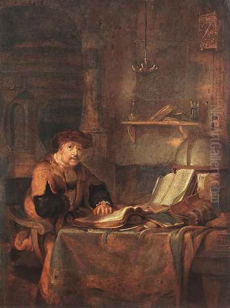 Scholar with his Books 1671 Oil Painting by Gerbrand Van Den Eeckhout