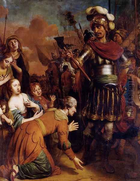 Volumnia Pleading With Her Son Coriolanus To Spare Rome Oil Painting by Gerbrand Van Den Eeckhout