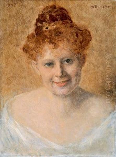 Bildnis Einer Dame Mit Roten Haaren Oil Painting by Franz Rumpler