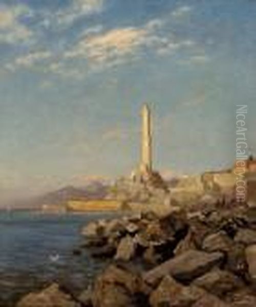 Leuchtturm Auf La Palma Oil Painting by Ludwig Fried. Julius Runge