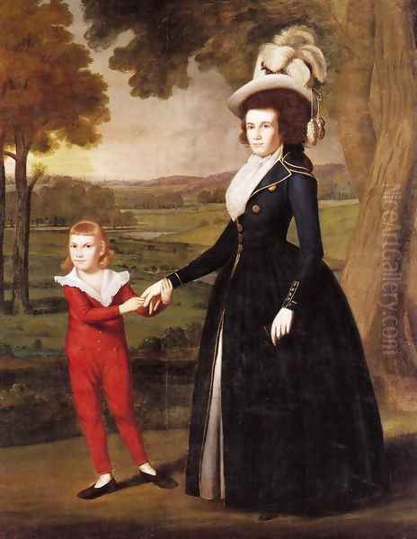 Mrs. William Moseley and Her Son Charles Oil Painting by Ralph Earl