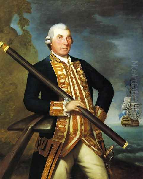 Admiral Richard Kempenfelt Oil Painting by Ralph Earl