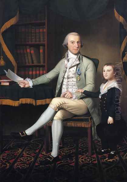 Colonel Benjamin Tallmadge and son William Talmadge Oil Painting by Ralph Earl