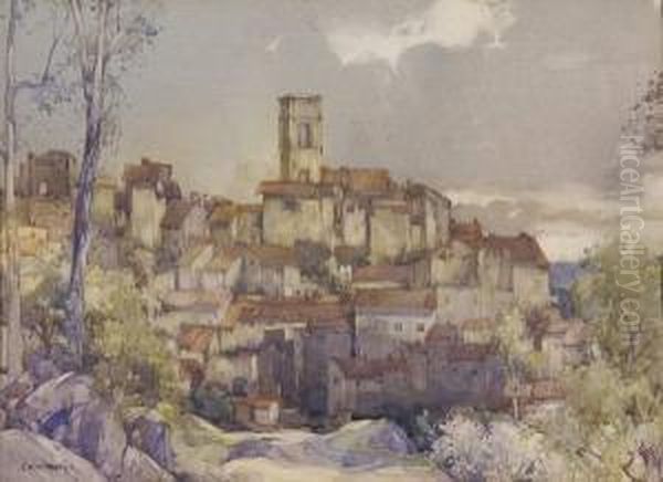 Lyons On The Rhone Oil Painting by George Robert Rushton