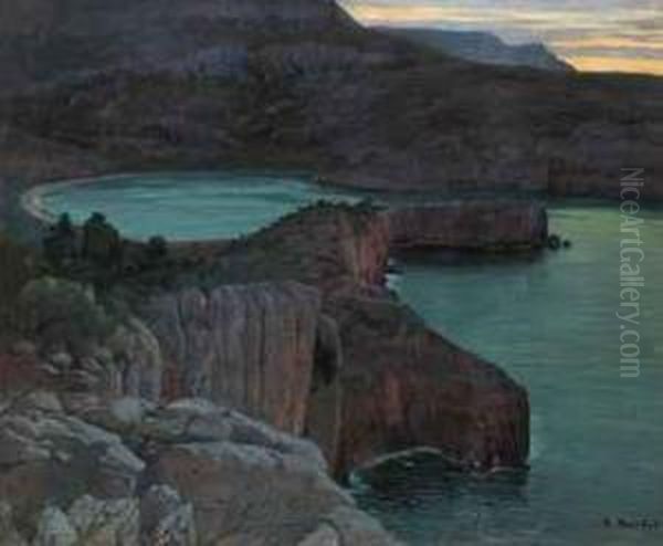 Cala Grisa Oil Painting by Santiago Rusinol i Prats