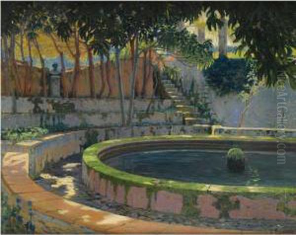 Jardin De Las Elegias, Son Moragues, Valldemosa Oil Painting by Santiago Rusinol i Prats