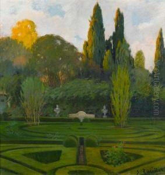 Gardens Of Aranjuez Oil Painting by Santiago Rusinol i Prats