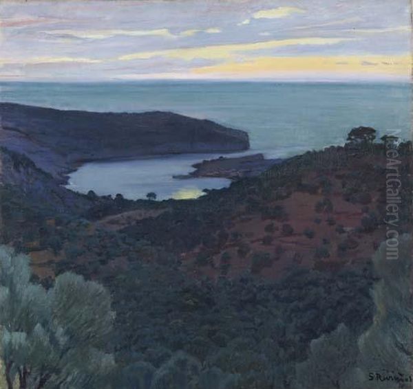 Cala Grisa, Port De Soller Oil Painting by Santiago Rusinol i Prats