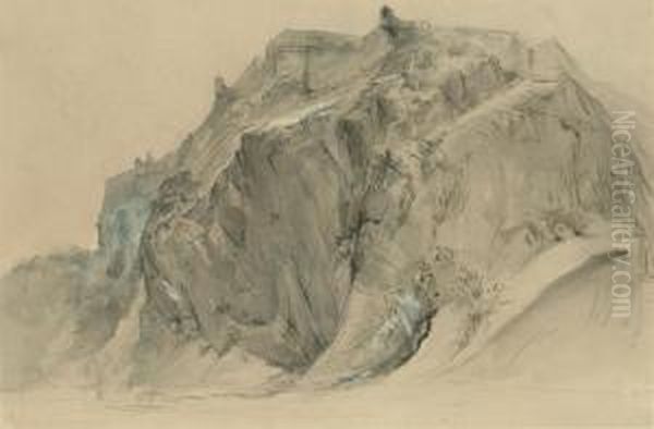 The Castle Rock, Edinburgh Oil Painting by John Ruskin