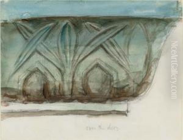 Study Of An Architrave Oil Painting by John Ruskin