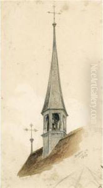 A Study Of A Church, Baden Oil Painting by John Ruskin