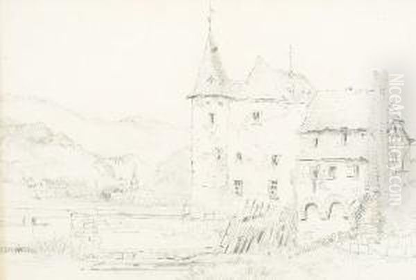 Study Of A Chateau Oil Painting by John Ruskin