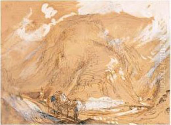 View In The Alps Oil Painting by John Ruskin