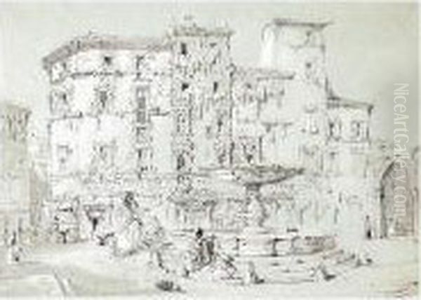 Piazza Santa Maria Del Pianto, Rome Oil Painting by John Ruskin