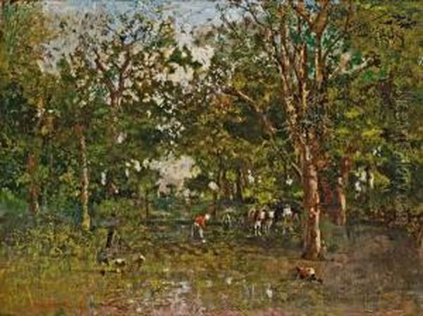 Waldpartie Bei Lundenburg Oil Painting by Robert Russ