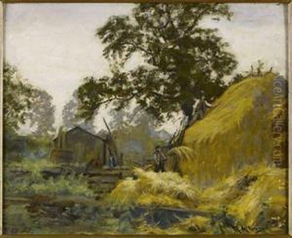 Harvest-time Oil Painting by Robert Russ