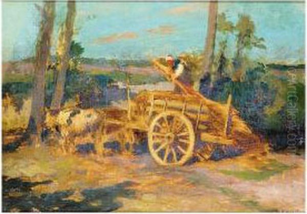 The Bullock Cart Oil Painting by Robert Russ