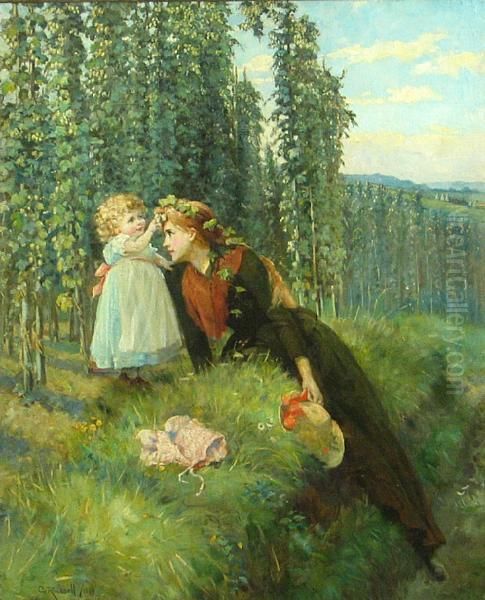 Motherly Love Oil Painting by Charles Russell