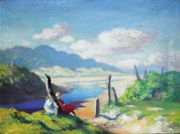 Marble Hill Strand, County Donegal Oil Painting by George William, A.E. Russell