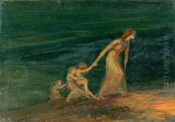 Unwilling Oil Painting by George William, A.E. Russell