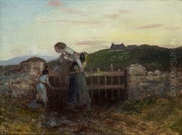 Returning Home At Dusk Oil Painting by George William, A.E. Russell