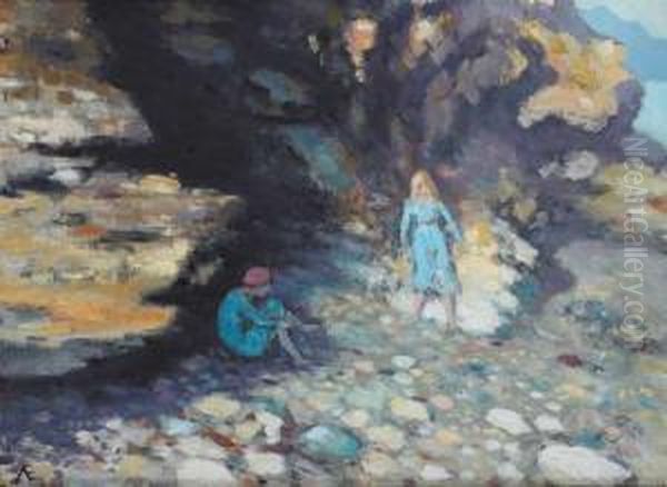 The Bathers Oil Painting by George William, A.E. Russell