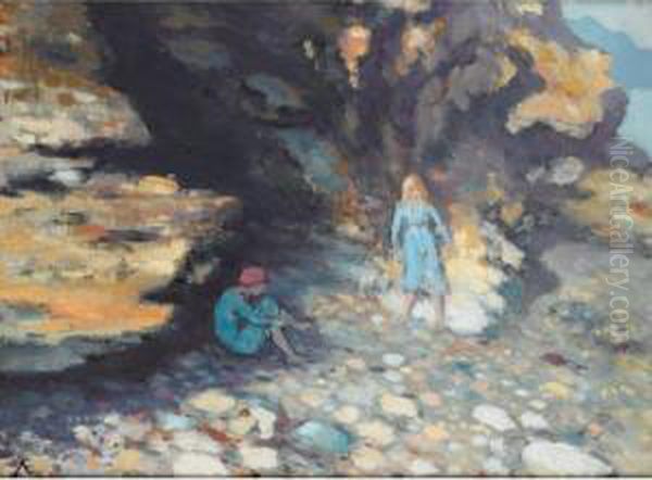 The Bathers Oil Painting by George William, A.E. Russell