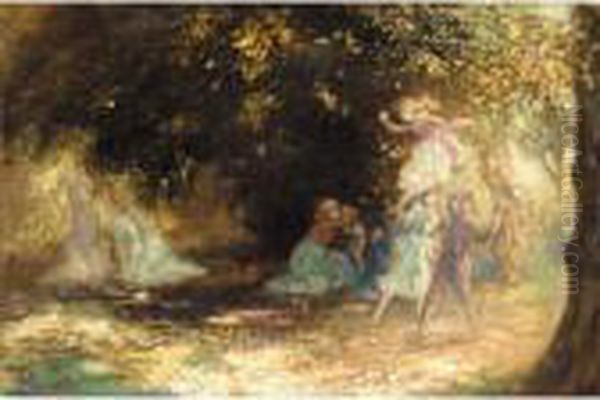 The Swing Oil Painting by George William, A.E. Russell