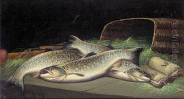 Yellow Trout Oil Painting by John Russell