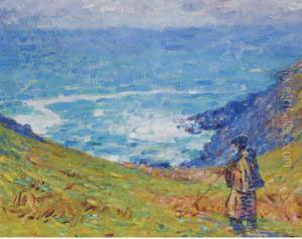 Pecheur Sur Falaise Oil Painting by John Peter Russell