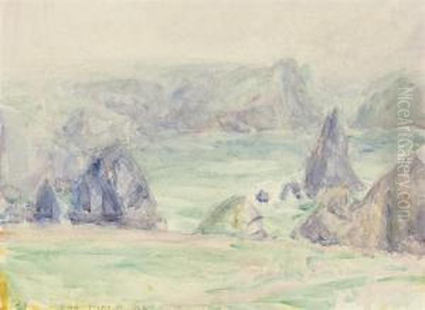 Fog, Bay Of Goulphar, Belle-ile Oil Painting by John Peter Russell