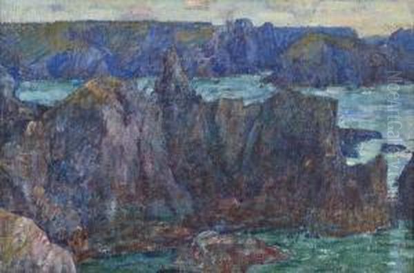 Entrance To A Fjord, Belle-ile Oil Painting by John Peter Russell