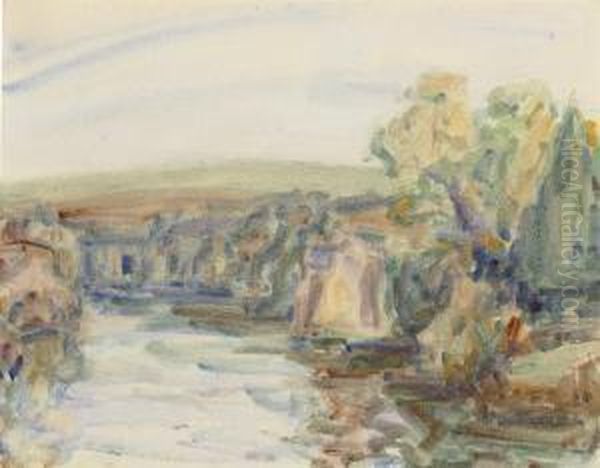 Brigham's Creek Oil Painting by John Peter Russell