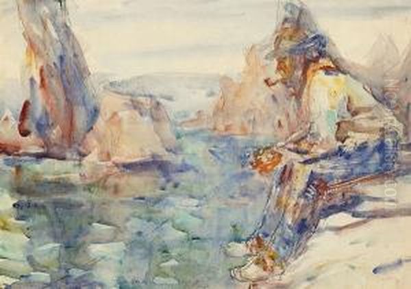 Old Fisherman, Belle Ille Oil Painting by John Peter Russell