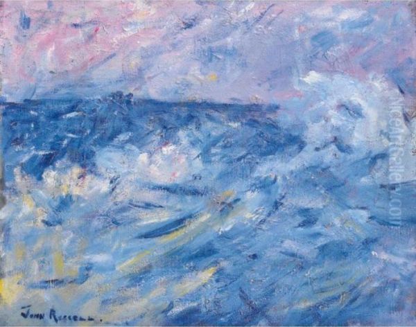 Stormy Sky And Sea, Belle-ile, Off Brittany Oil Painting by John Peter Russell