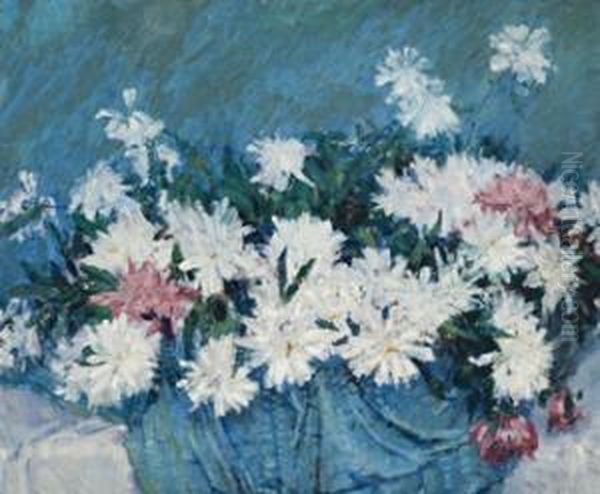 Pivoines Blanches Oil Painting by John Peter Russell