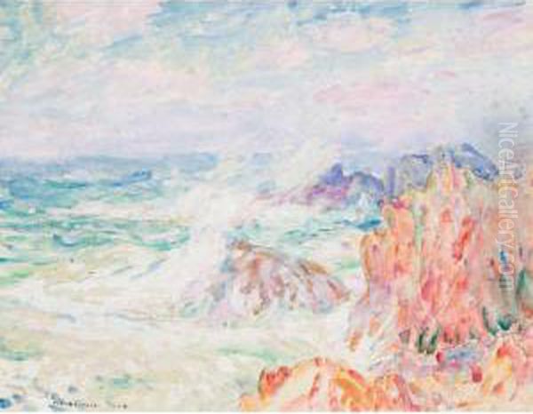 Rochers A Belle-ile Oil Painting by John Peter Russell