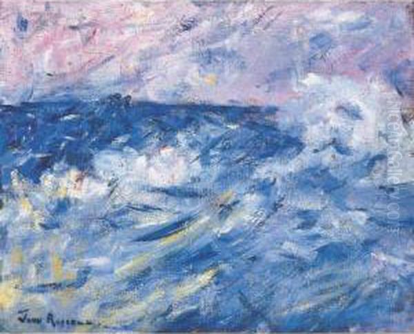 Stormy Sky And Sea, Belle-ile, Off Brittany Oil Painting by John Peter Russell