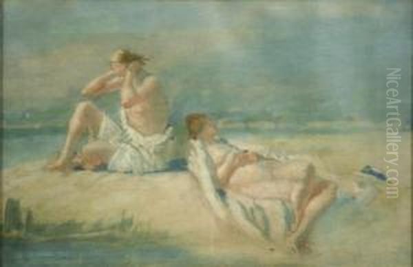 Sur La Plage Oil Painting by Walter Westley Russell