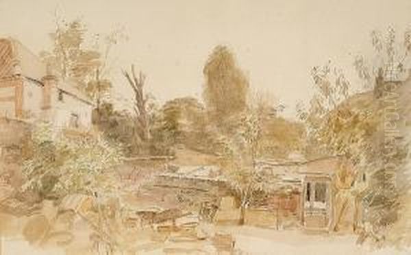 The Back Garden Oil Painting by Walter Westley Russell