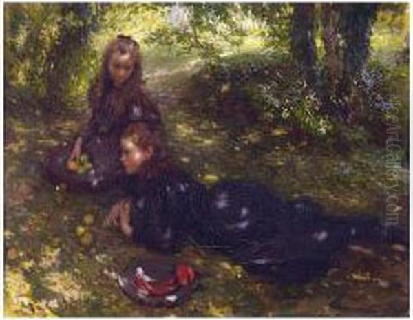 Under The Apple Trees Oil Painting by Walter Westley Russell