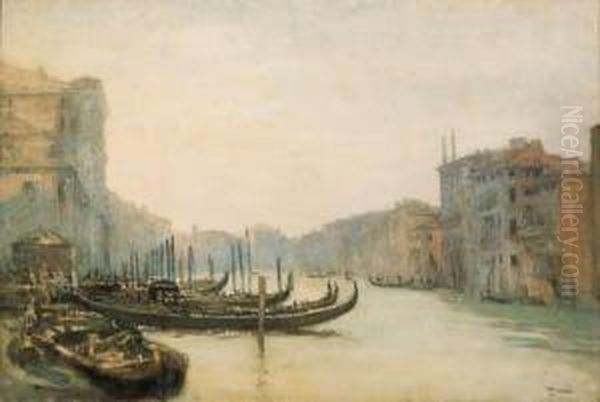 The Grand Canal, Evening Oil Painting by Walter Westley Russell