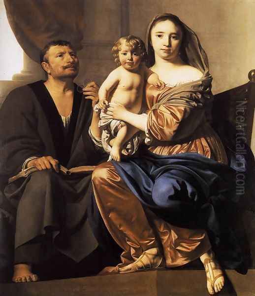 Holy Family c. 1660 Oil Painting by Caesar Van Everdingen