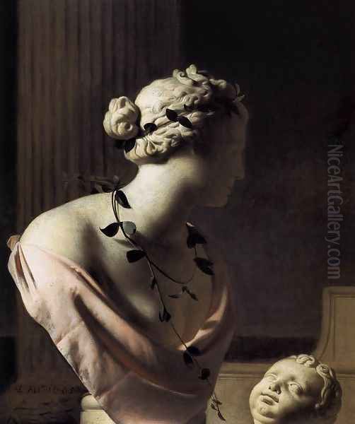 Still-Life with a Bust of Venus 1665 Oil Painting by Caesar Van Everdingen