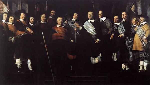 Officers and Standard-Bearers of the Old Civic Guard 1657 Oil Painting by Caesar Van Everdingen